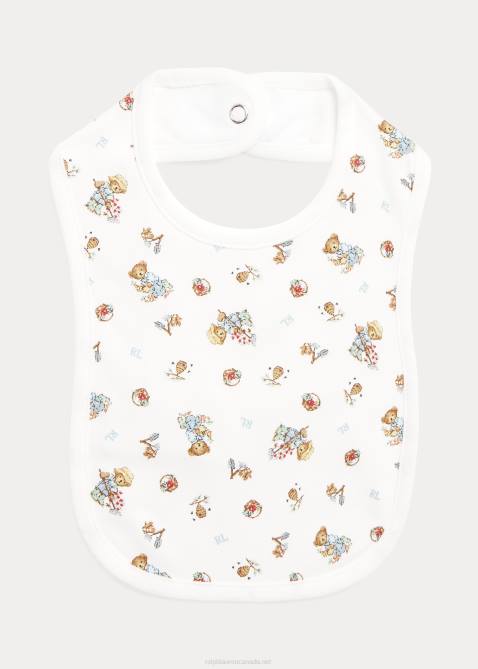 Baby Ralph Lauren Polo Bear Cotton Interlock Bib 4DJ28061 Boy Garden Bear