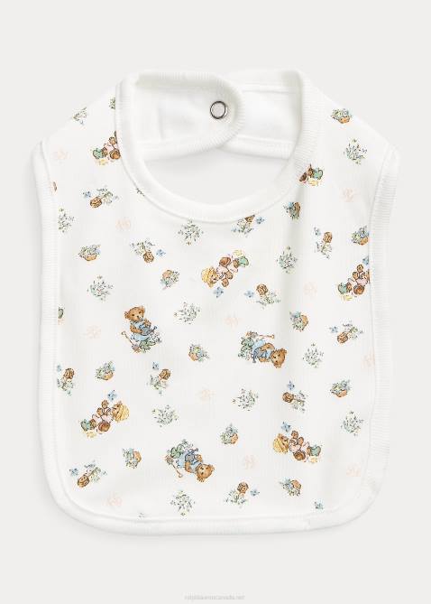 Baby Ralph Lauren Polo Bear Cotton Interlock Bib 4DJ28062 Girl Garden Bear