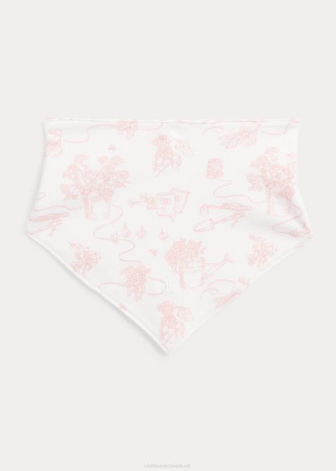 Baby Ralph Lauren Reversible Cotton Interlock Bib 4DJ28068 Pink Garden/Gingham