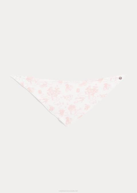 Baby Ralph Lauren Reversible Cotton Interlock Bib 4DJ28068 Pink Garden/Gingham