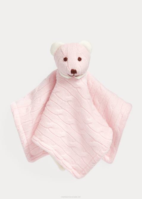 Baby Ralph Lauren Cashmere Bear Lovey Blanket 4DJ210041 Morning Pink