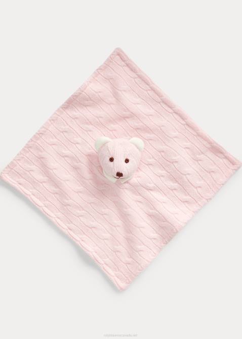 Baby Ralph Lauren Cashmere Bear Lovey Blanket 4DJ210041 Morning Pink