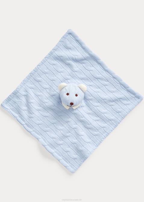Baby Ralph Lauren Cashmere Bear Lovey Blanket 4DJ28094 Pearl Blue