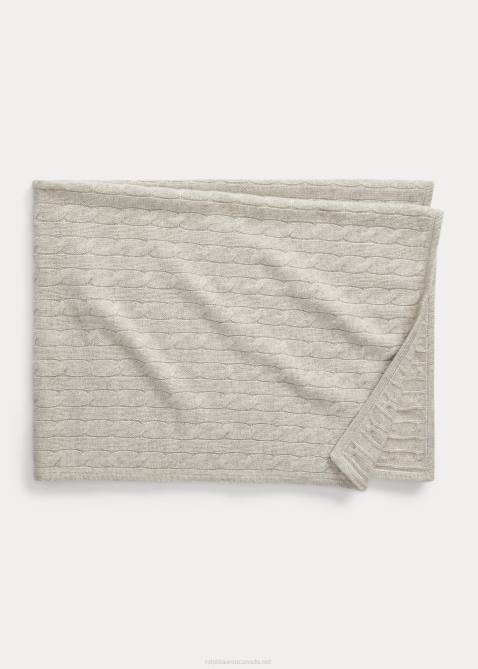 Baby Ralph Lauren Cashmere Blanket 4DJ28070 Light Grey Heather