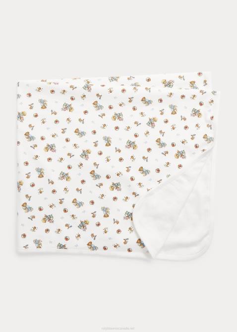 Baby Ralph Lauren Polo Bear Cotton Interlock Blanket 4DJ28084 Boy Garden Bear