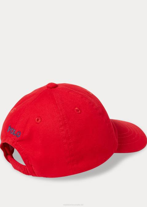 Baby Ralph Lauren Cotton Chino Baseball Cap 4DJ28017 RL 2000 Red
