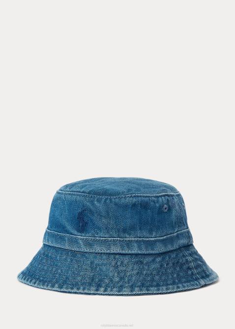 Baby Ralph Lauren Indigo-Dyed Denim Bucket Hat 4DJ28018 Medium Wash Denim