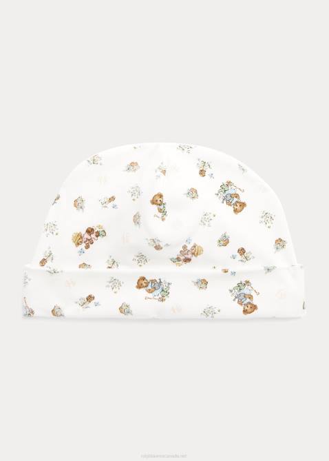 Baby Ralph Lauren Polo Bear Cotton Interlock Beanie 4DJ28033 Girl Garden Bear