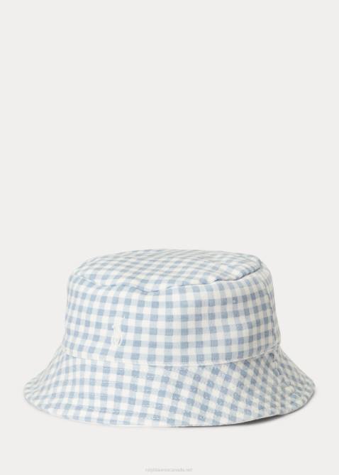 Baby Ralph Lauren Reversible Cotton Interlock Bucket Hat 4DJ28019 Blue Garden Toile Multi