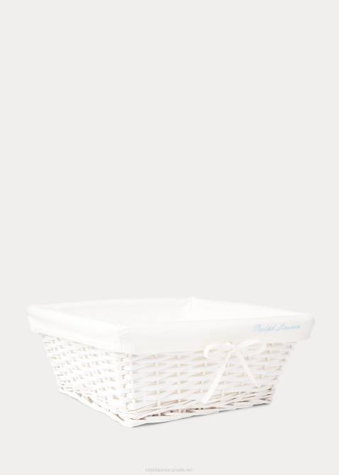 Baby Ralph Lauren Large Wicker Basket 4DJ28099 White