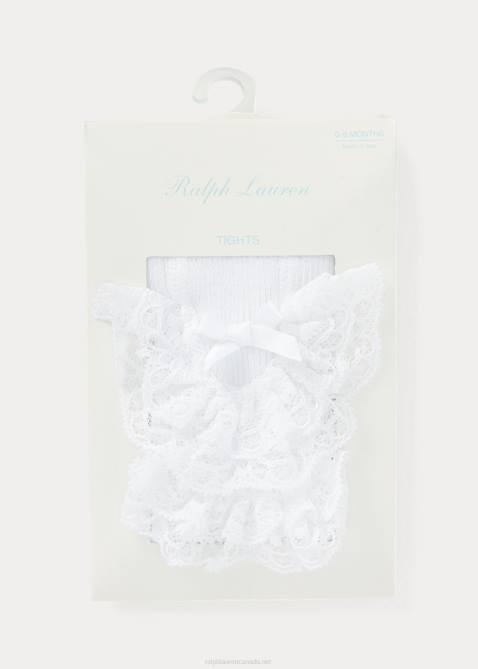 Baby Ralph Lauren Ruffled Lace Tights 4DJ28057 White