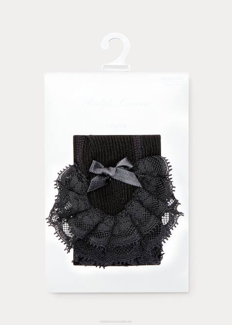 Baby Ralph Lauren Ruffled Lace Tights 4DJ28058 Black