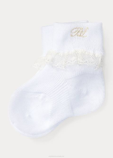 Baby Ralph Lauren Lace-Trim Cotton Socks 4DJ28056