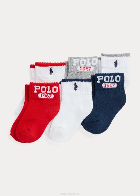 Baby Ralph Lauren Logo Crew Sock 6-Pack 4DJ28047 Assorted