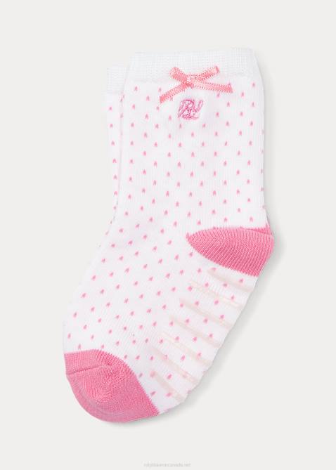 Baby Ralph Lauren Pin-Dot Crew Sock 4DJ210037 White/Pink