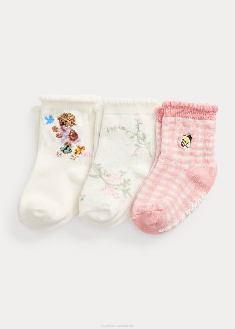 Baby Ralph Lauren Polo Bear Crew Sock 3-Pack 4DJ28049 Ivory