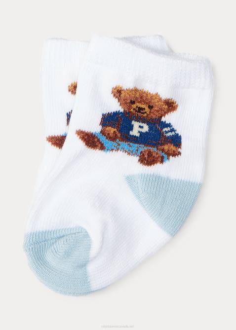 Baby Ralph Lauren Teddy Bear Crew Sock 4DJ210040 White