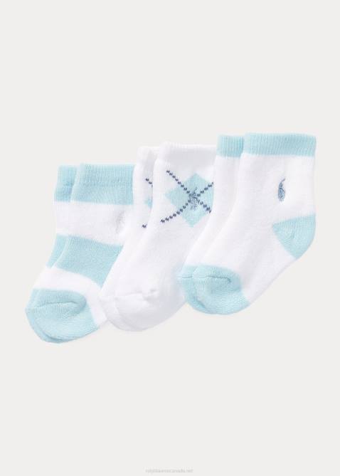 Baby Ralph Lauren Terry Sock Three-Pack 4DJ210039 White
