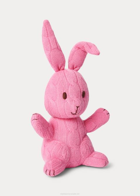 Baby Ralph Lauren Cable-Knit Cashmere Bunny 4DJ28343 Hammond Pink