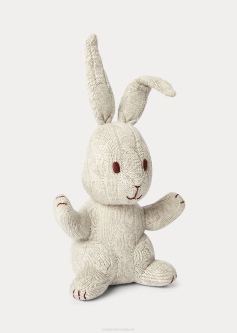 Baby Ralph Lauren Cable-Knit Cashmere Bunny 4DJ28344 Light Grey Heather