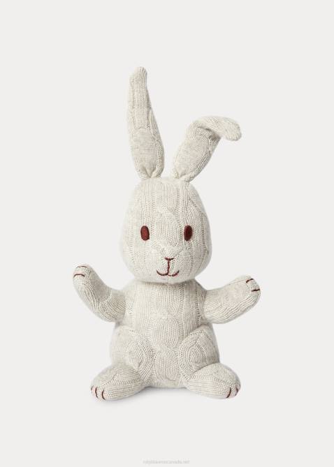 Baby Ralph Lauren Cable-Knit Cashmere Bunny 4DJ28344 Light Grey Heather