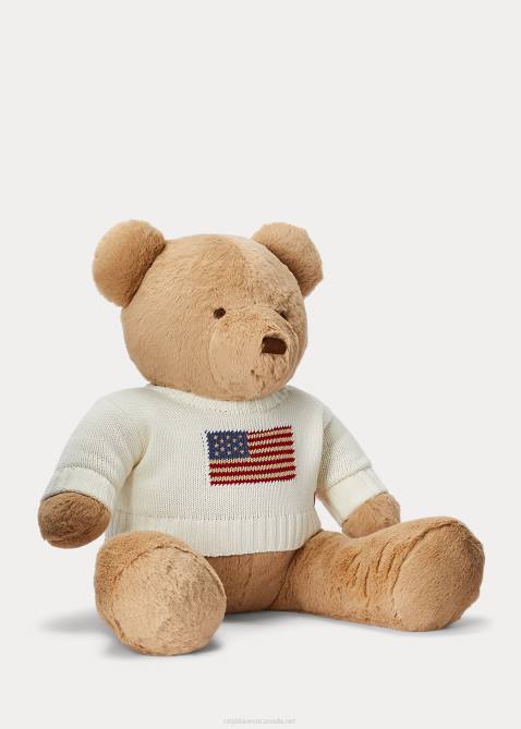 Baby Ralph Lauren Large Flag-Sweater Polo Bear 4DJ28101 Clubhouse Cream