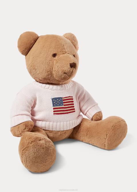 Baby Ralph Lauren Large Flag-Sweater Polo Bear 4DJ28103 Acacia Pink