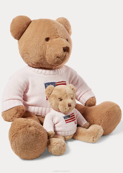 Baby Ralph Lauren Large Flag-Sweater Polo Bear 4DJ28103 Acacia Pink
