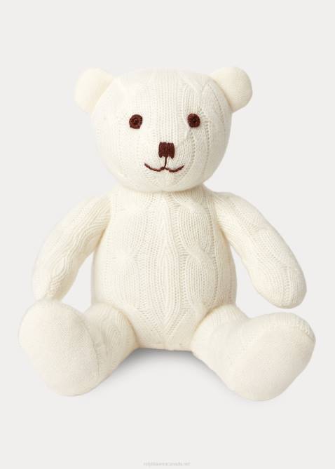 Baby Ralph Lauren Small Cable Cashmere Bear 4DJ28108 Warm White