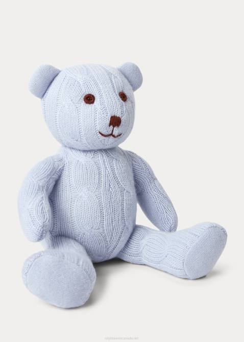 Baby Ralph Lauren Small Cable Cashmere Bear 4DJ28109 Pearl Blue