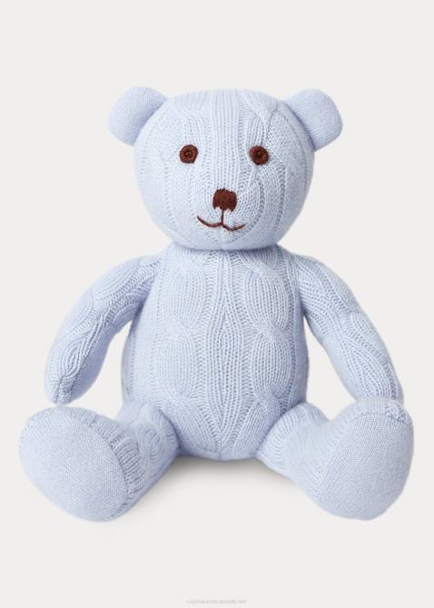 Baby Ralph Lauren Small Cable Cashmere Bear 4DJ28109 Pearl Blue