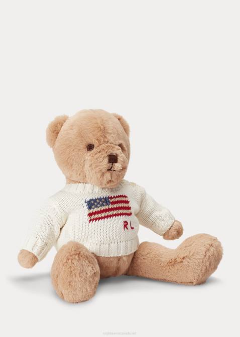 Baby Ralph Lauren Small Flag-Sweater Polo Bear 4DJ28105 Clubhouse Cream