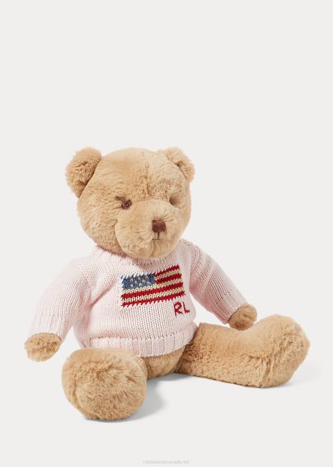 Baby Ralph Lauren Small Flag-Sweater Polo Bear 4DJ28106 Acacia Pink