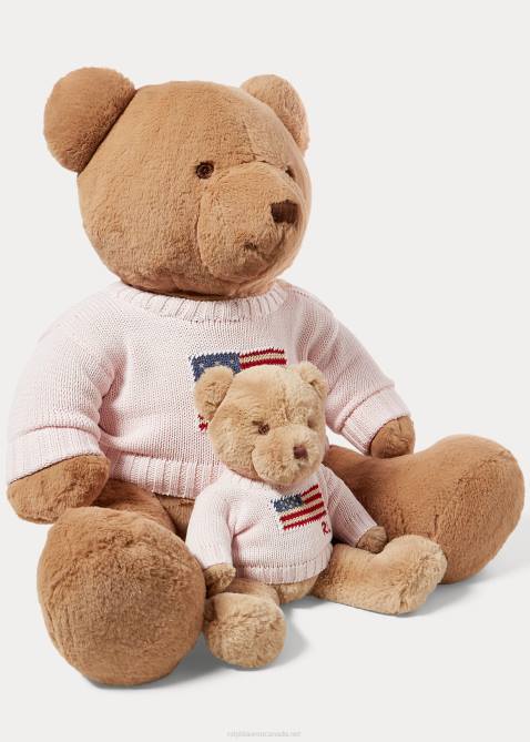 Baby Ralph Lauren Small Flag-Sweater Polo Bear 4DJ28106 Acacia Pink