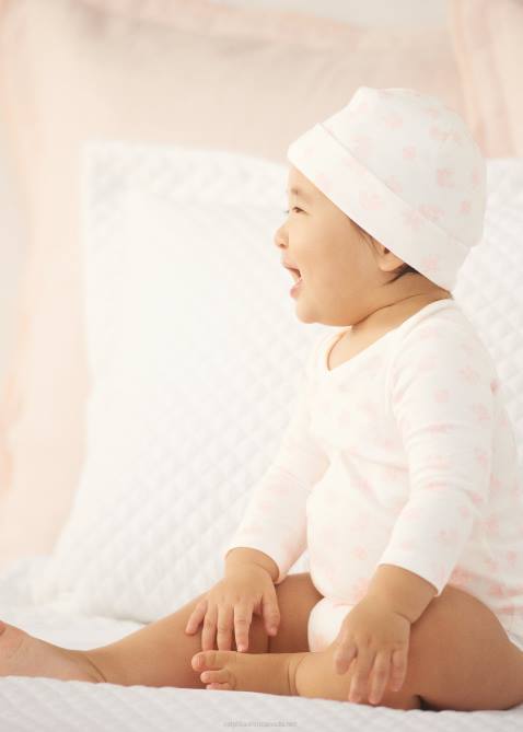 Baby Ralph Lauren Bear-Print Organic Cotton Bodysuit 4DJ28166 Pink Multi