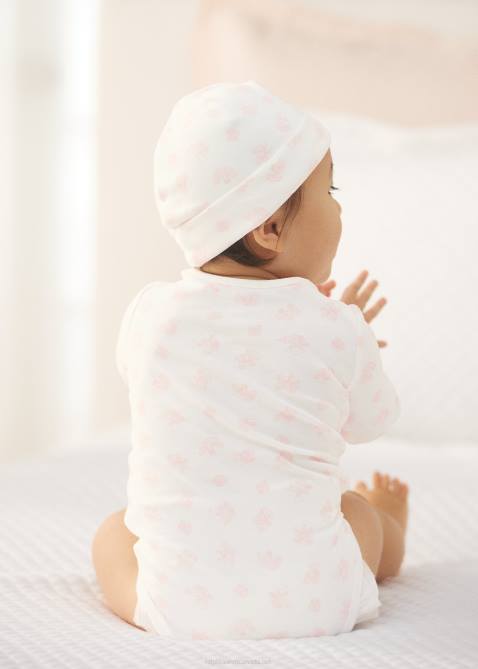 Baby Ralph Lauren Bear-Print Organic Cotton Bodysuit 4DJ28166 Pink Multi