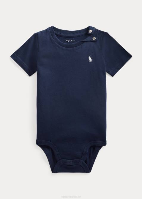 Baby Ralph Lauren Cotton Jersey Bodysuit 4DJ27694 Refined Navy