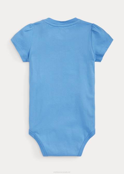 Baby Ralph Lauren Polo Bear Cotton Jersey Bodysuit 4DJ28167 Harbor Island Blue