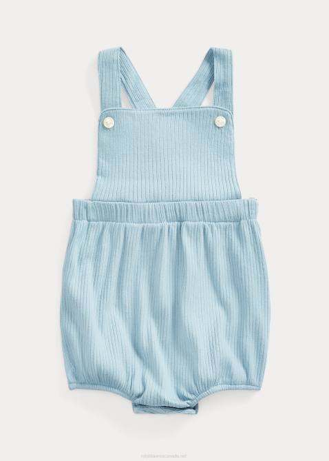 Baby Ralph Lauren Ribbed Cotton Bubble Overall 4DJ27735 Blue Note