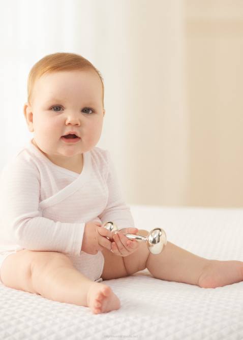 Baby Ralph Lauren Striped Organic Cotton V-Neck Bodysuit 4DJ28165 Delicate Pink/White