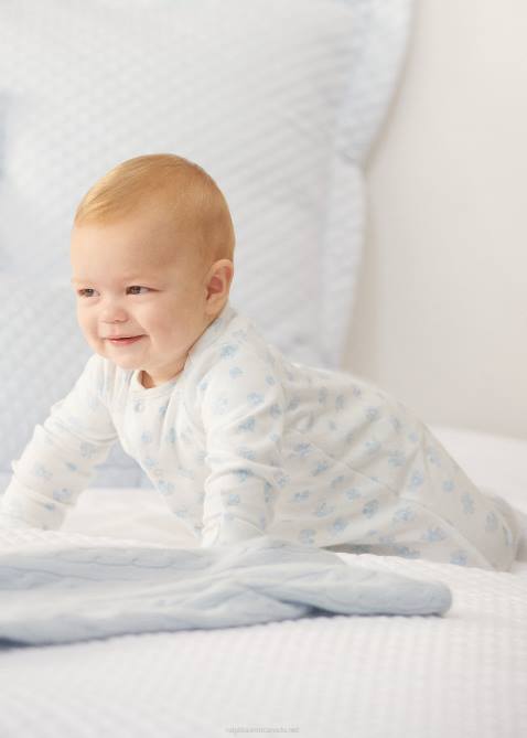 Baby Ralph Lauren Cotton Convertible Gown Coverall 4DJ28179 Blue Multi