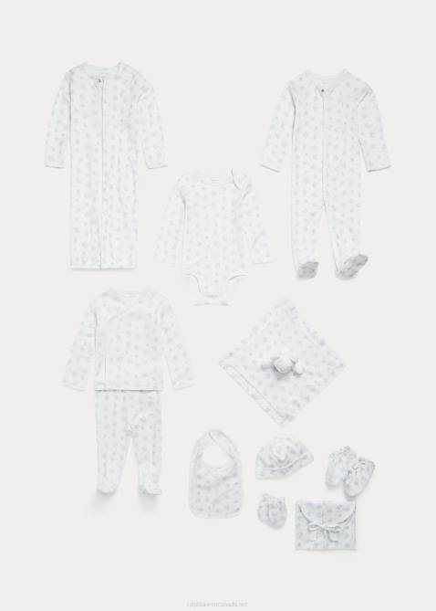 Baby Ralph Lauren Cotton Convertible Gown Coverall 4DJ28179 Blue Multi