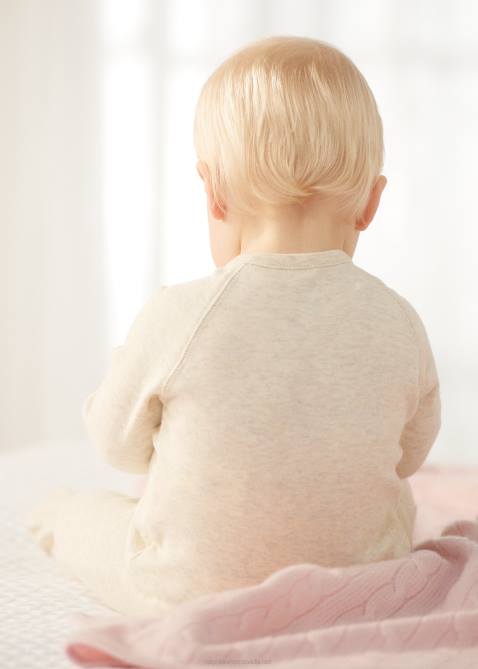 Baby Ralph Lauren Cotton Interlock Footed Coverall 4DJ210014 Oatmeal Heather