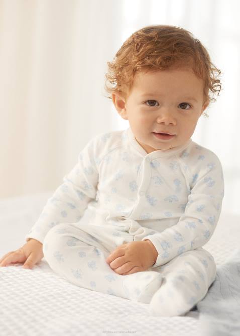 Baby Ralph Lauren Cotton Interlock Footed Coverall 4DJ27722 Blue Multi