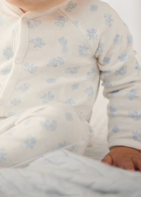 Baby Ralph Lauren Cotton Interlock Footed Coverall 4DJ27722 Blue Multi