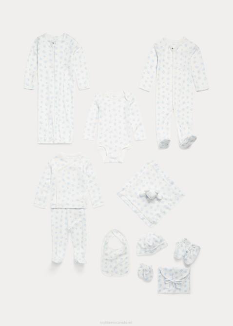 Baby Ralph Lauren Cotton Interlock Footed Coverall 4DJ27722 Blue Multi