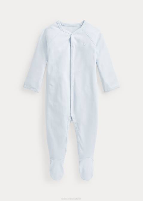 Baby Ralph Lauren Cotton Interlock Footed Coverall 4DJ27726 Beryl Blue