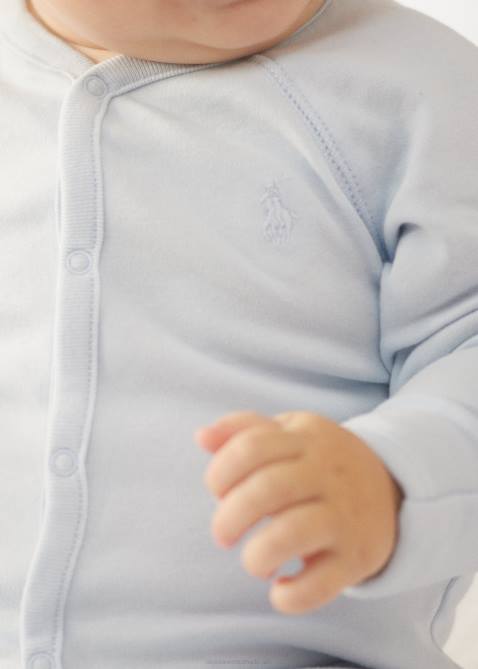 Baby Ralph Lauren Cotton Interlock Footed Coverall 4DJ27726 Beryl Blue