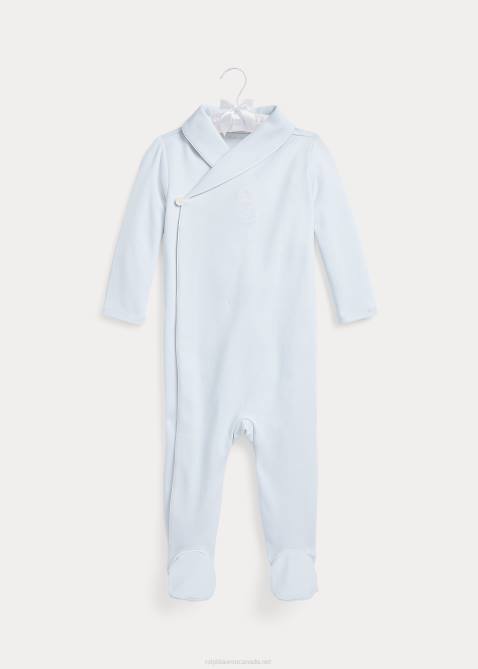 Baby Ralph Lauren Cotton Interlock Footed Coverall 4DJ27752 Beryl Blue