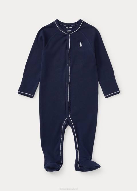 Baby Ralph Lauren Cotton Jersey Footed Coverall 4DJ27713 Refined Navy